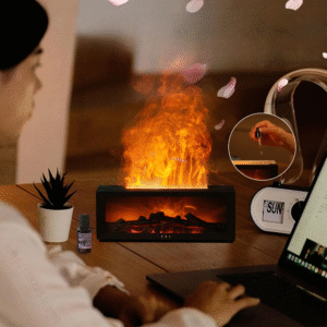 Air Humidifier and Air Purifier with Aromatherapy Flame Effect